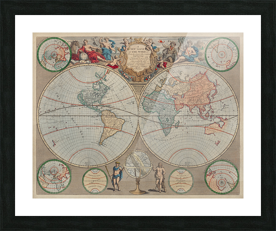 Vintage Maps  19 Picture Frame print