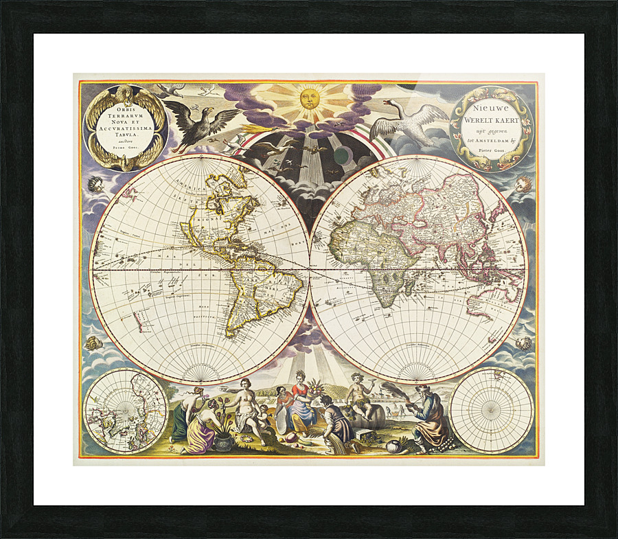 Vintage Maps  18 Picture Frame print