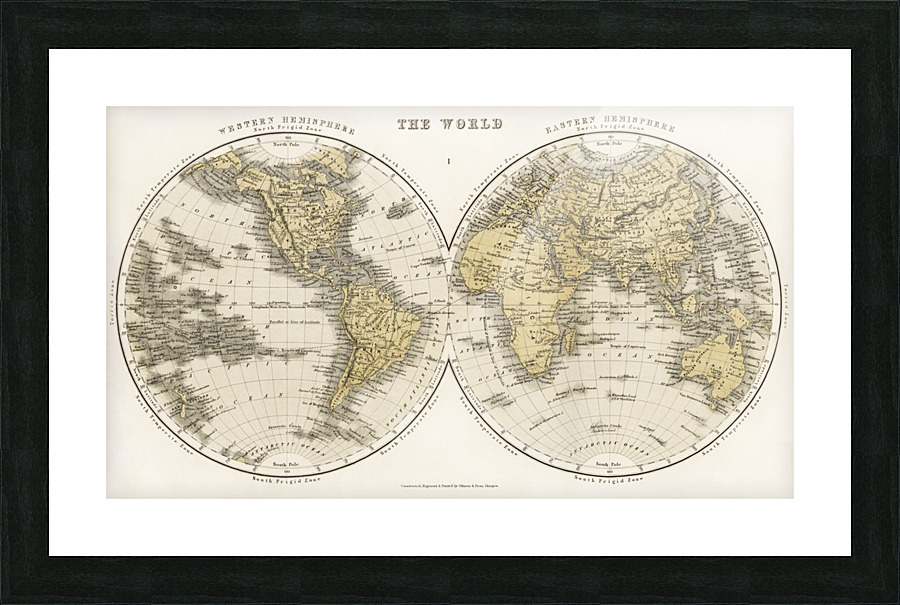 Vintage Maps  29 Picture Frame print
