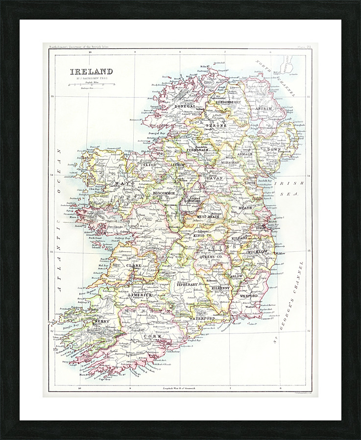 Vintage Maps  7 Picture Frame print