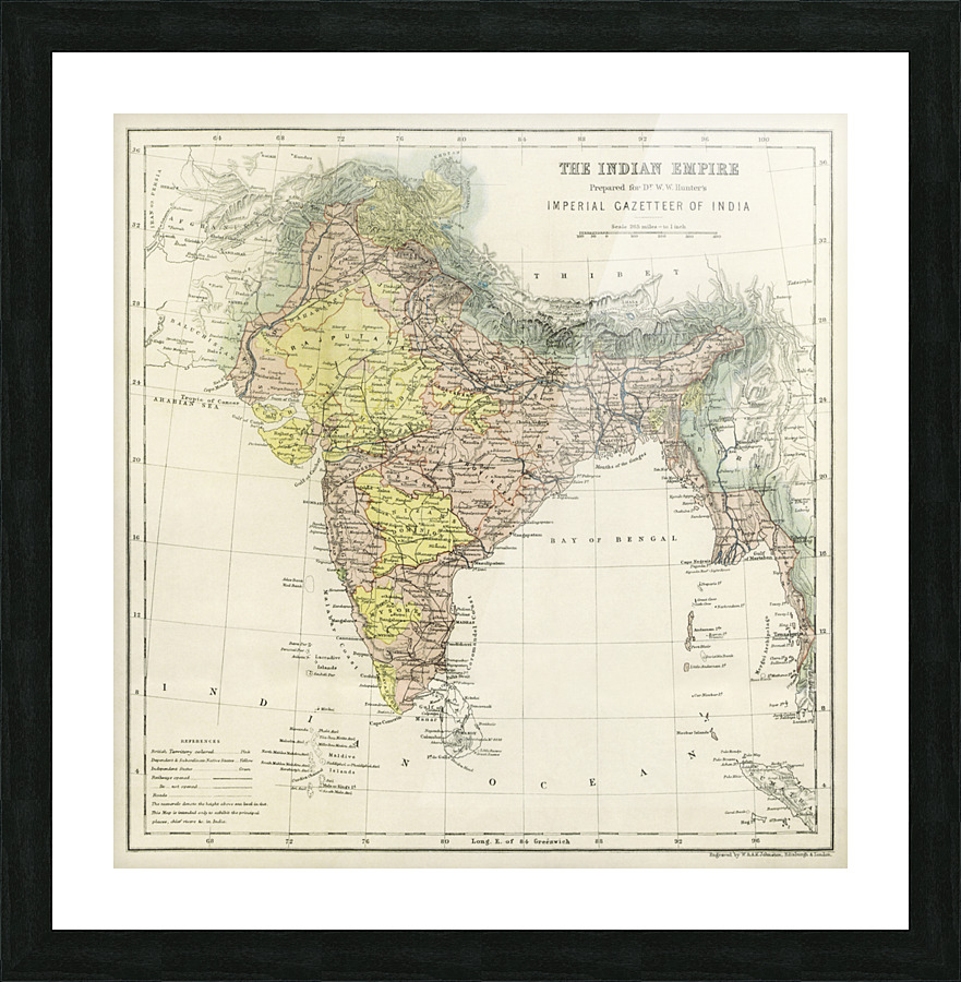 Vintage Maps  45 Picture Frame print