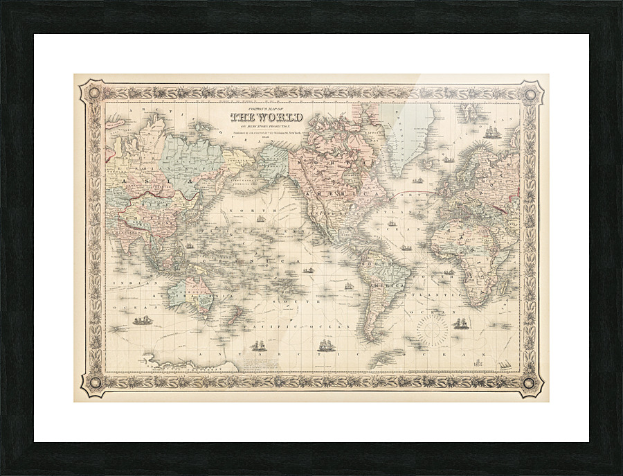 Vintage Maps  35 Picture Frame print