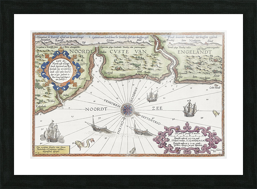 Vintage Maps  24 Picture Frame print