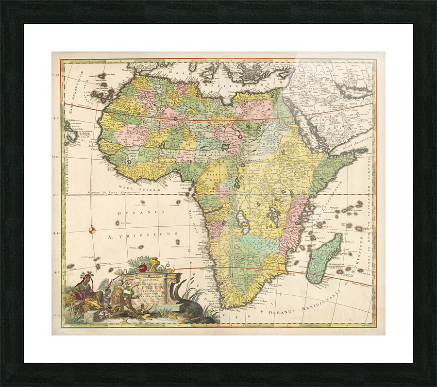 Vintage Maps  15 Picture Frame print