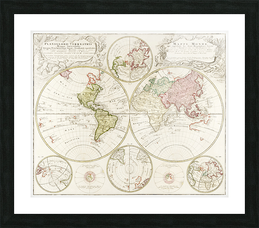 Vintage Maps  13 Picture Frame print