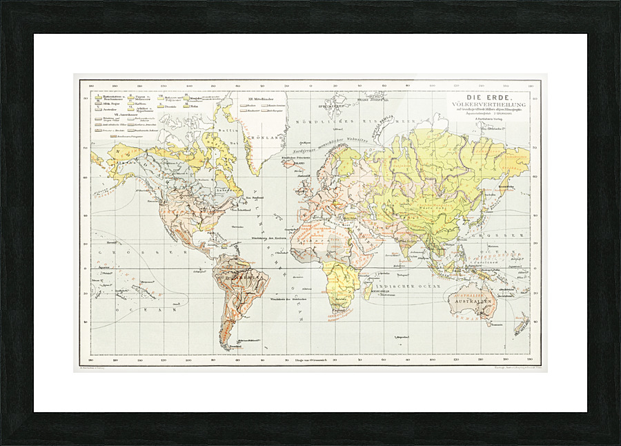 Vintage Maps  11 Picture Frame print