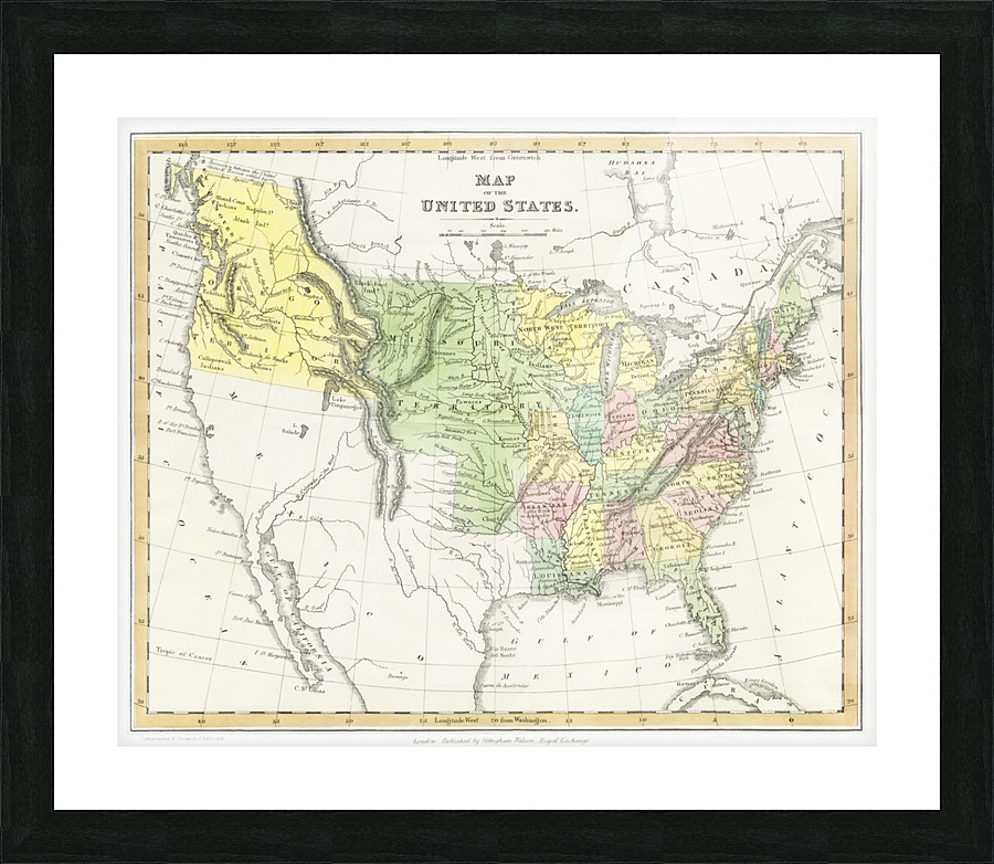 Vintage Maps  22 Picture Frame print