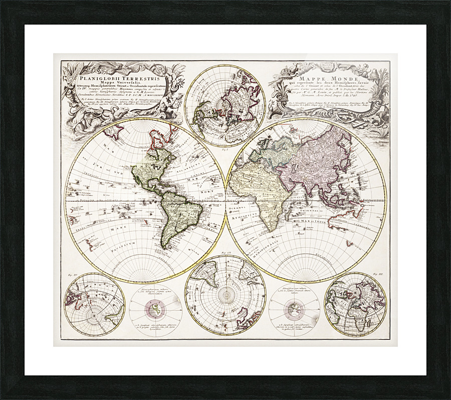 Vintage Maps  43 Picture Frame print