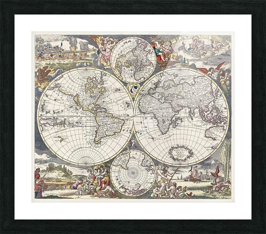 Vintage Maps  34 Picture Frame print