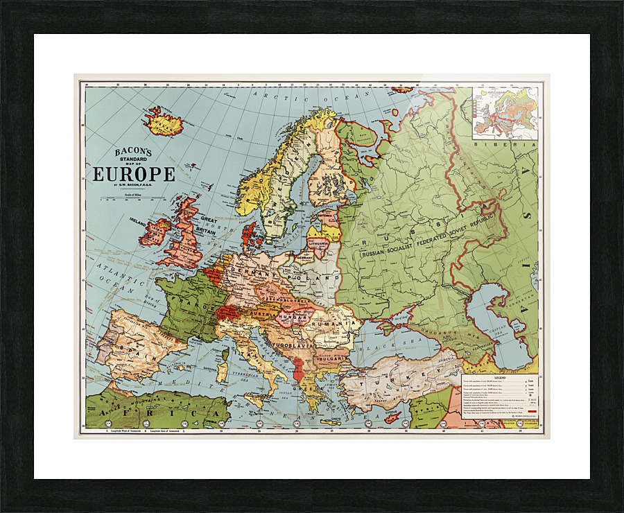 Vintage Maps  20 Picture Frame print