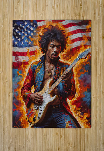 AI Art Pop Art Superstars Jimi Hendrix 2 by TOPARTGALLERY Wall Art