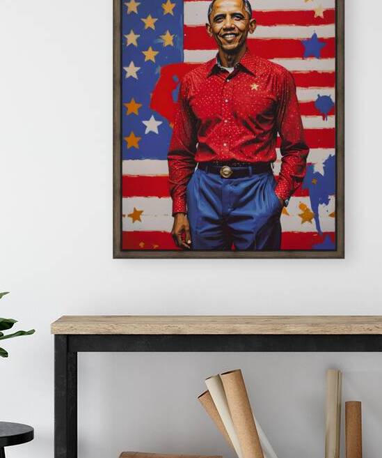 AI Art Pop Art Superstars Barack Obama 2 by TOPARTGALLERY