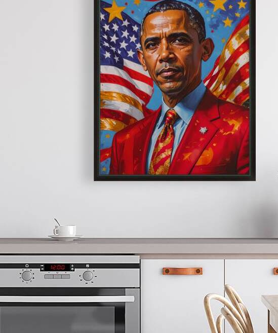 AI Art Pop Art Superstars Barack Obama 1 by TOPARTGALLERY