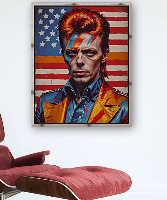 AI Art Pop Art Superstars David Bowie 3 by TOPARTGALLERY