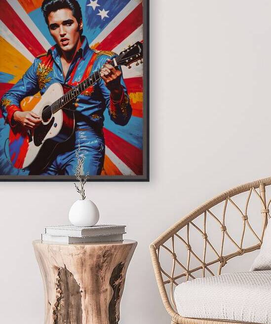 AI Art Pop Art Superstars Elvis Presley 1 by TOPARTGALLERY