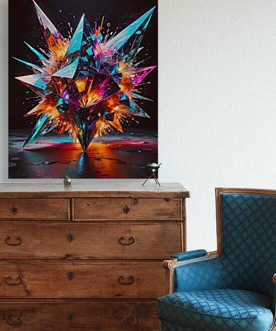 AI Art New Abstract Art 3d dancing prisms by TOPARTGALLERY