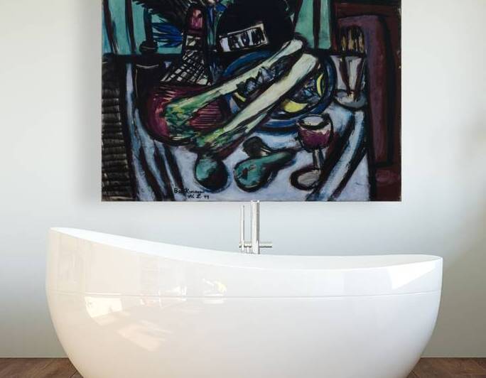 Max Beckman 1884 1950 Still Life with Chianti Bottle and Celery by TOPARTGALLERY