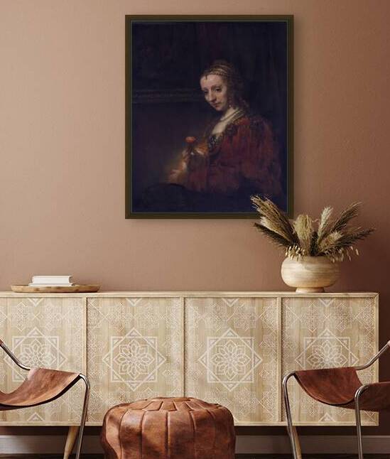Rembrandt 1606 1669 Woman with a Pink carnation by TOPARTGALLERY