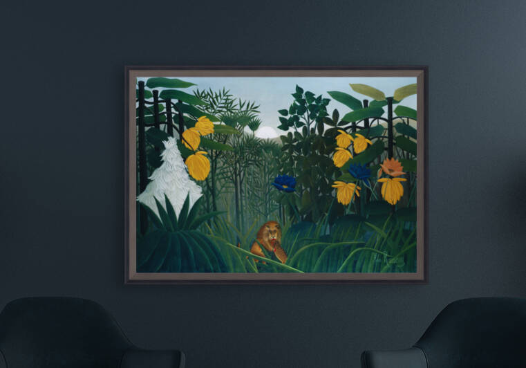 Henri Rousseau The Lion in the Forest 1908 by TOPARTGALLERY