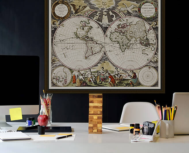 Vintage Maps  97 by TOPARTGALLERY