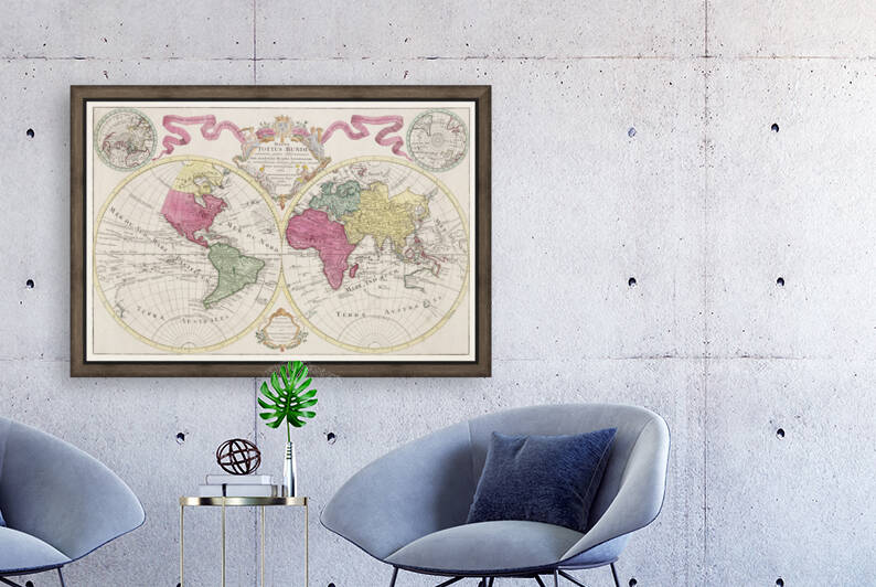 Vintage Maps  96 by TOPARTGALLERY