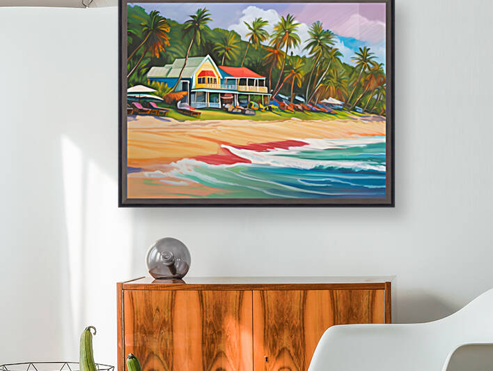AI art colorful painting of Bathsheba Beach Barbados 4 by TOPARTGALLERY