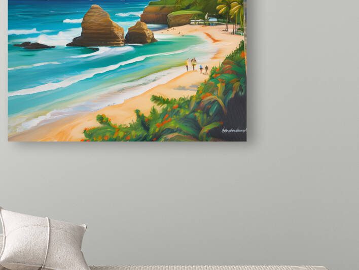 AI art colorful painting of Bathsheba Beach Barbados 2 by TOPARTGALLERY