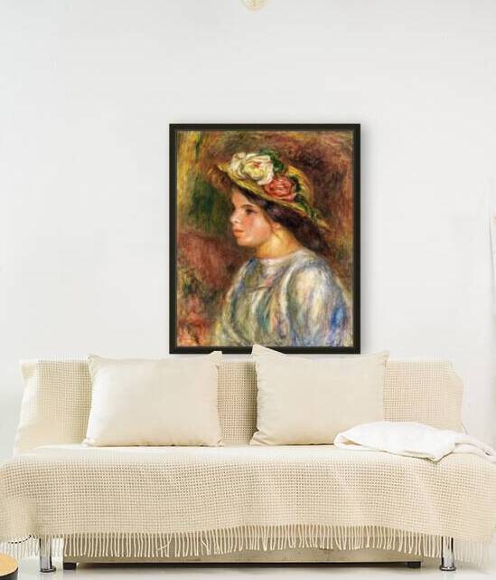 Pierre Auguste Renoir 1841 1919 Buste De Femme Chapeau De Paille Garni 1914 by TOPARTGALLERY