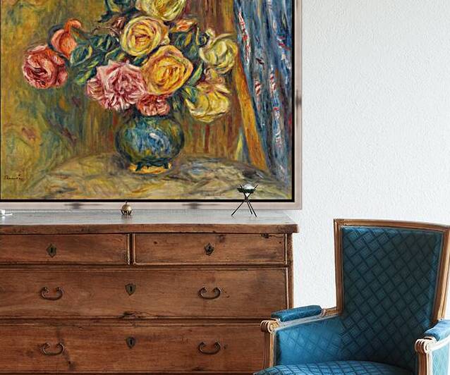 Pierre Auguste Renoir 1841 1919 Les Roses Au Rideau Bleu 1912 by TOPARTGALLERY