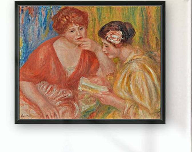 Pierre Auguste Renoir 1841 1919 La Lecture Deux Femmes Aux Corsages Rouge Et Rose by TOPARTGALLERY