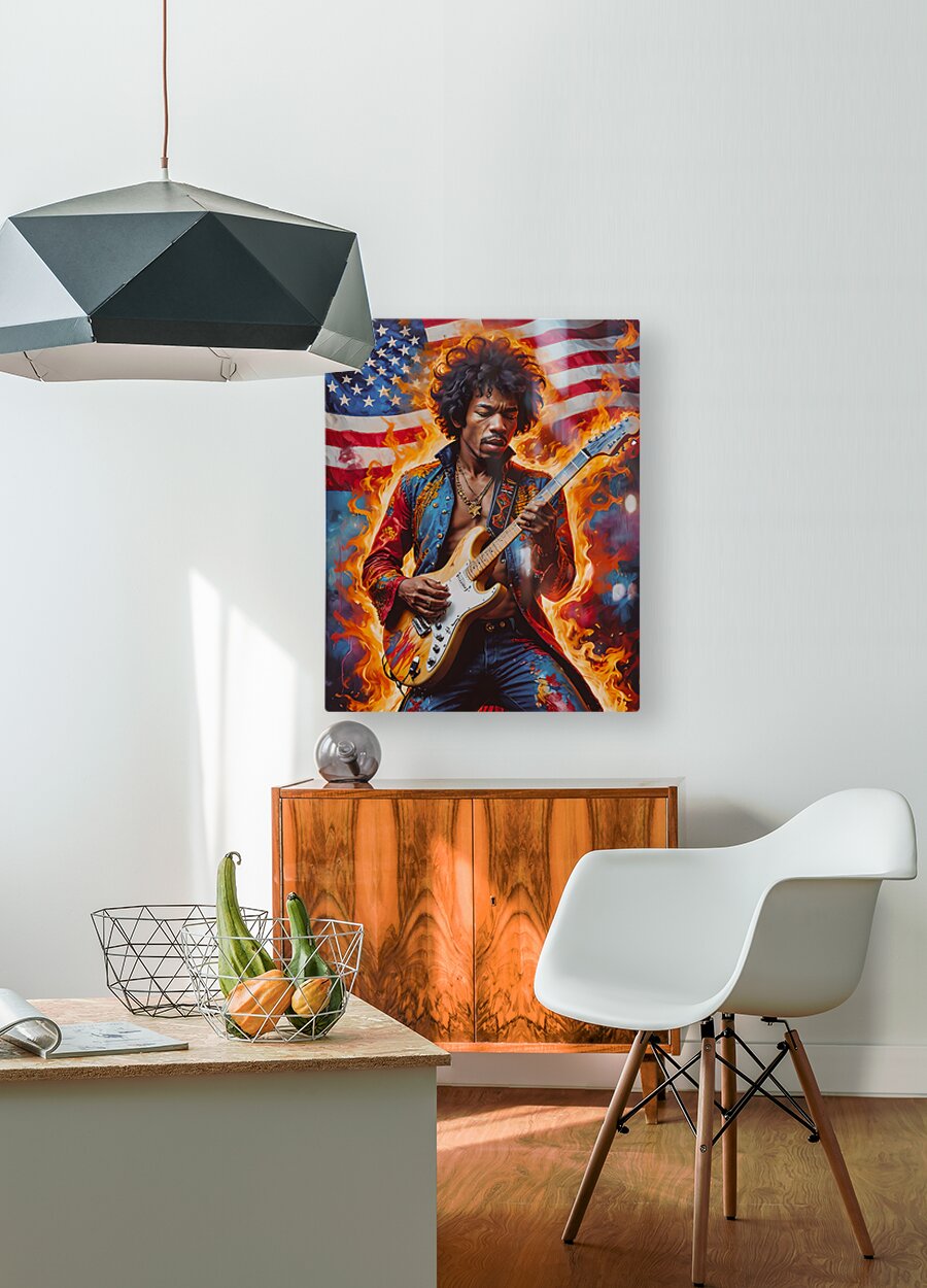 AI Art Pop Art Superstars Jimi Hendrix 2 by TOPARTGALLERY Wall Art