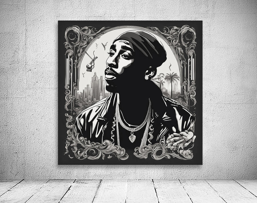AI art 2PAC Tupac Shakur remembered 2 by TOPARTGALLERY Wall Art