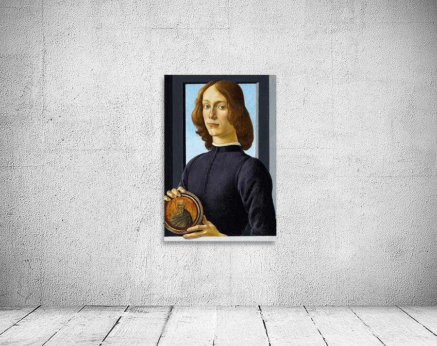  Sandro Botticelli 1445 1510  Portrait of a young man holding a roundel Wall Preview