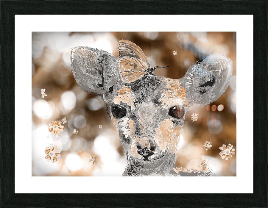 Baby Deer brown Picture Frame print