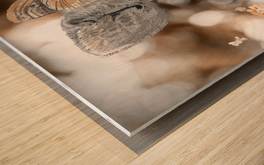 Baby Deer brown Wood print