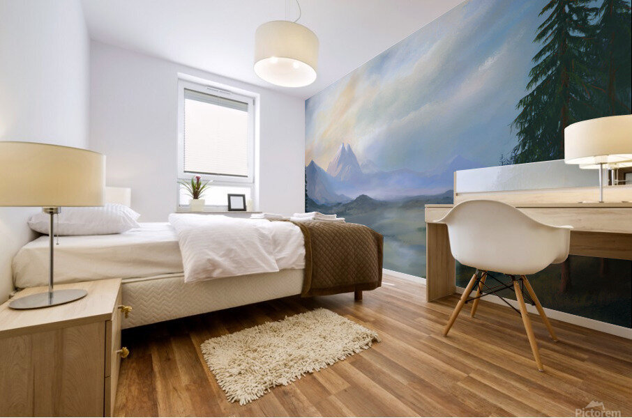 Sunset on the Valley  Mural print