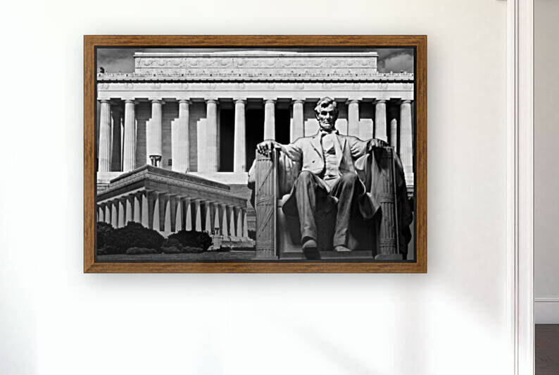 Abraham Lincoln and the Lincoln Memorial by Sherman Rivers