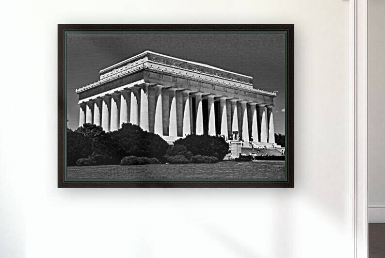Lincoln Memorial  Front Lateral View  by Sherman Rivers
