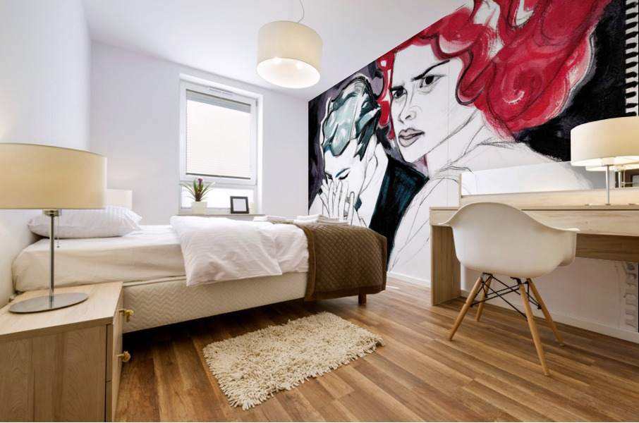 Hand Kiss Mural print