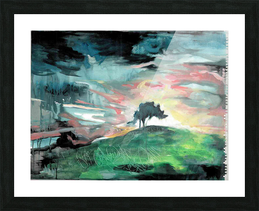 Tree landscape 2 Contrast Picture Frame print