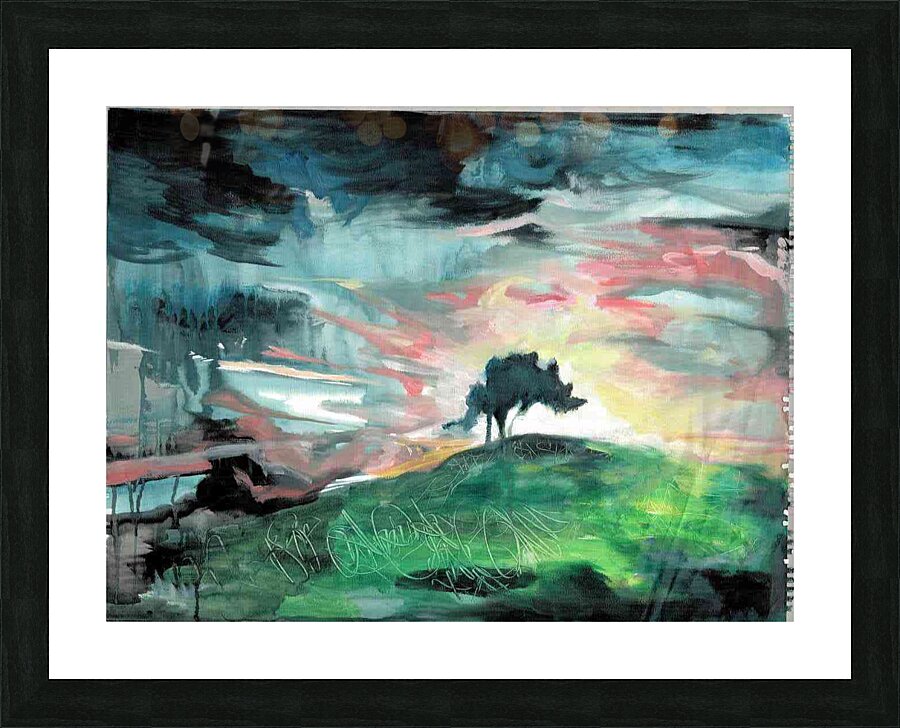 TreeLandscape3Contrast Picture Frame print