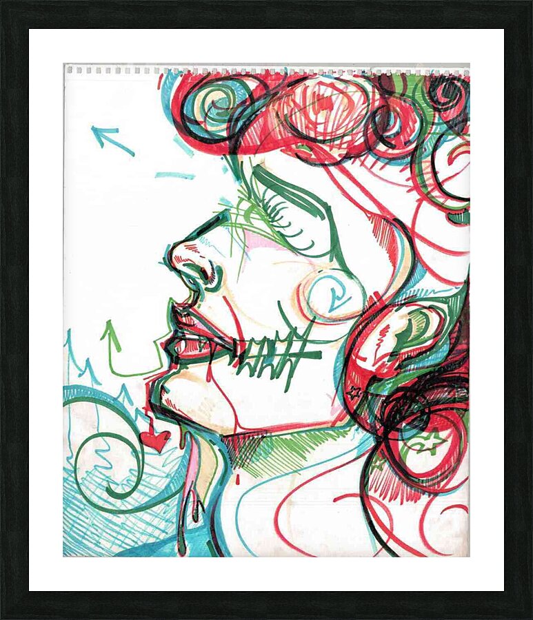 PunkyFemaleFace Picture Frame print