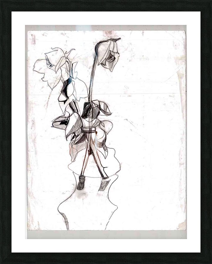 RosesinBottle Picture Frame print