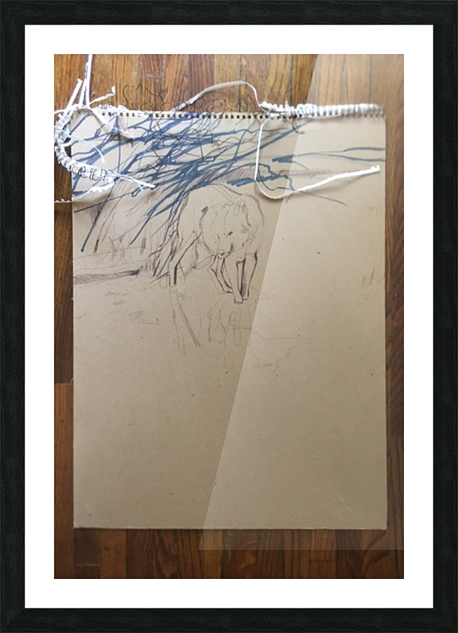 WolfMedium1B Picture Frame print