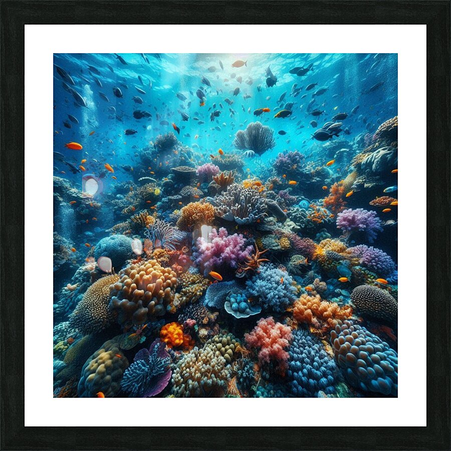 Vibrant Coral Reef Picture Frame print