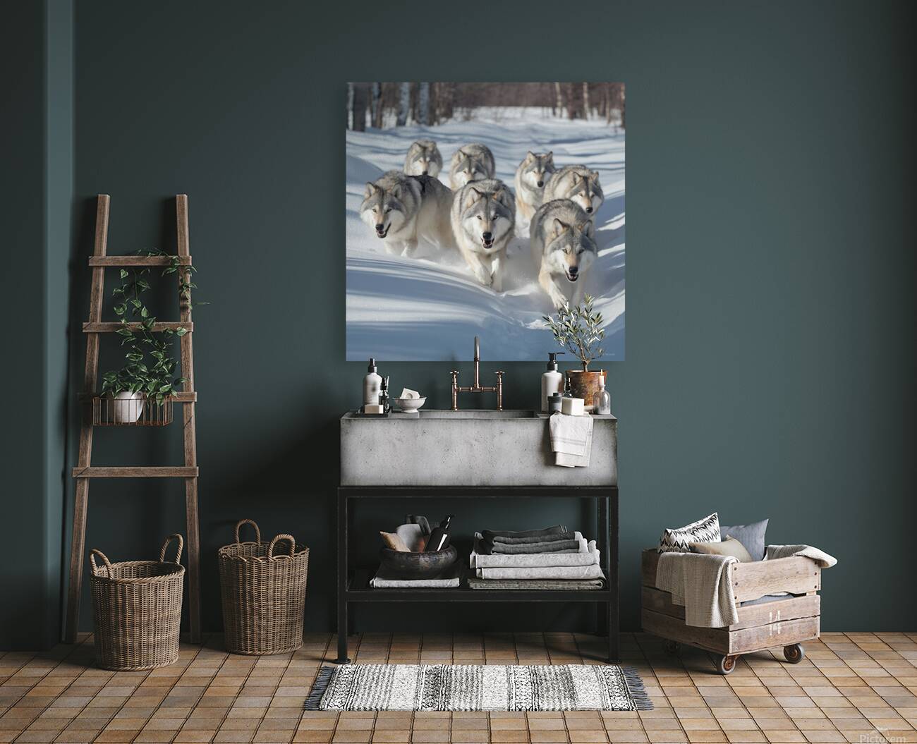 Wolves in the Snow Reproduction