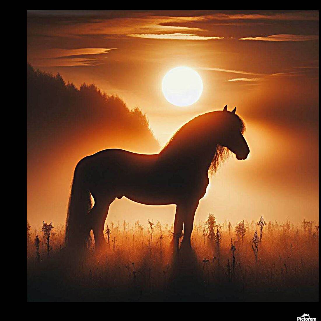 Noble Horse at Sunrise Reproduction
