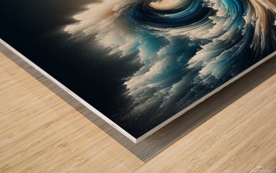 Abstract Ocean Waves Wood print
