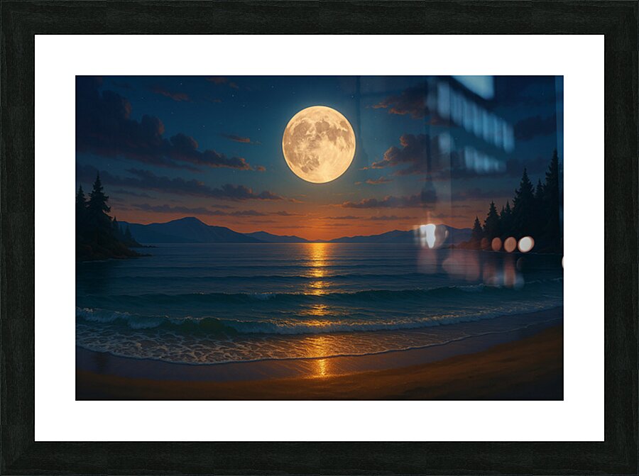 The moon on the sea  Picture Frame print