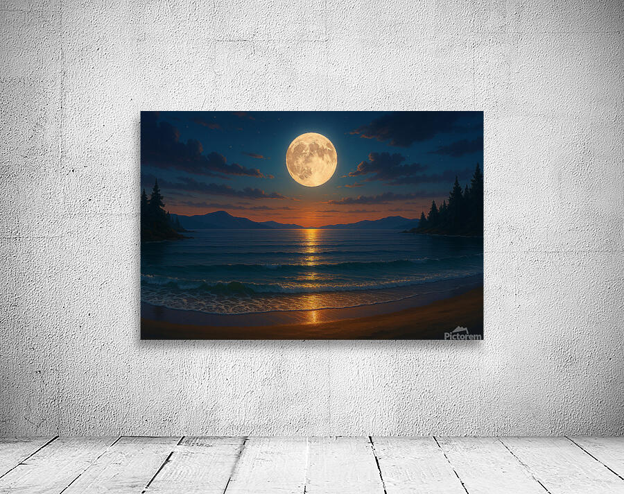The moon on the sea  Wall Preview